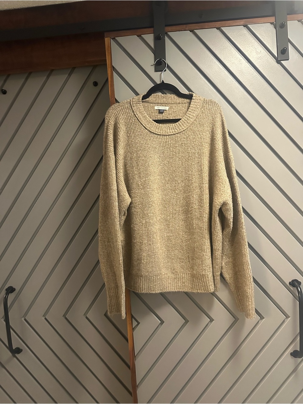 American Eagle Outfitters Beige Crewneck Sweater